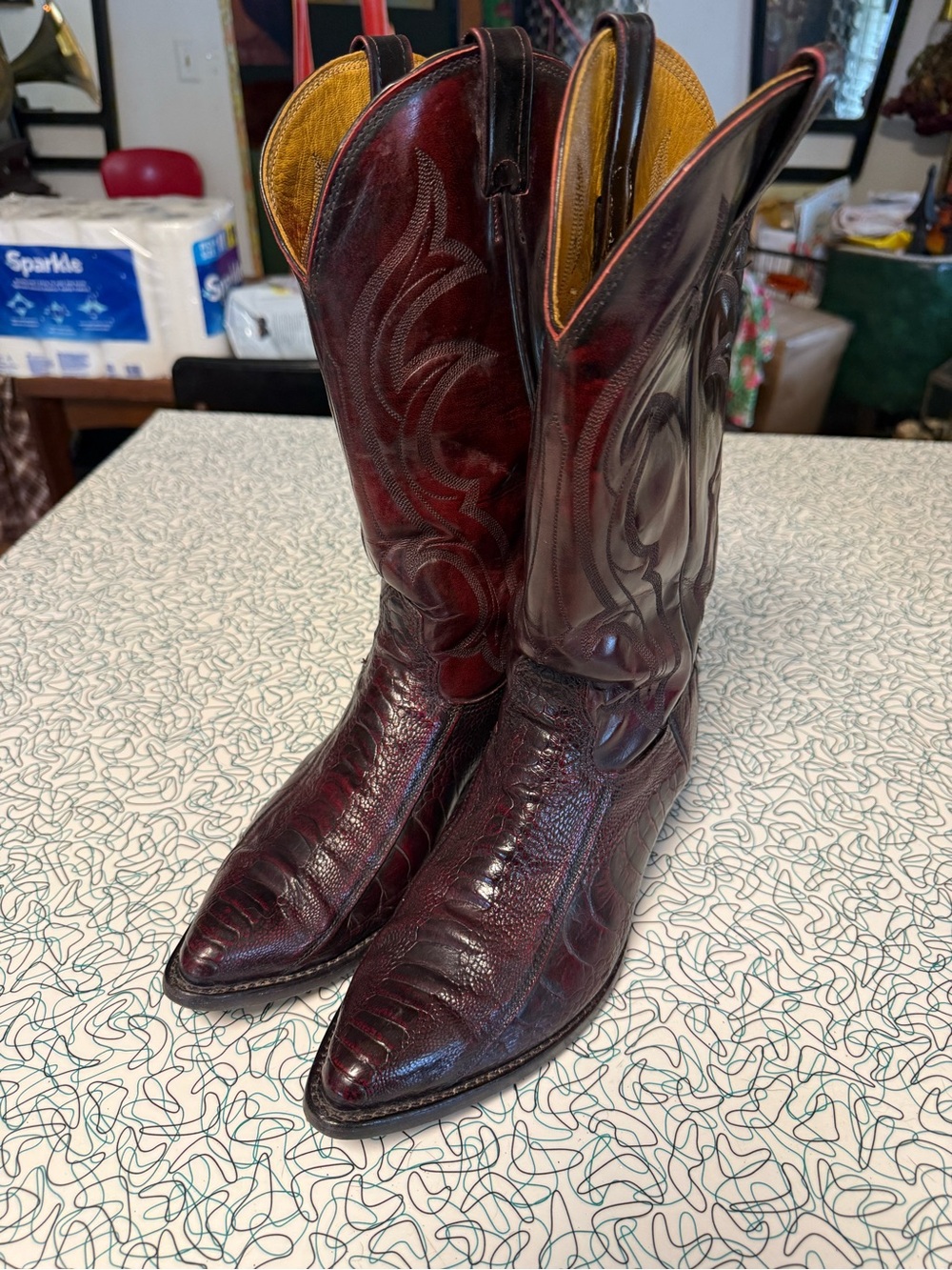 Vintage Nocona Ostrich Leg Boots